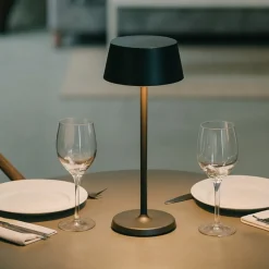 Lampade Da Tavolino Esterno-Ideal Lux Pure tl lampada portatile nera per tavolino