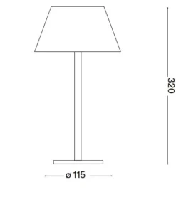Lampade Da Tavolino Esterno-Ideal Lux Pure tl lampada portatile nera per tavolino