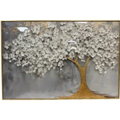 Quadri Moderni-Selezionato da Mazzolaluce Quadro albero decorato 120x80 cornice oro decoro resina lucido