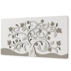 Quadri Moderni-Selezionato da Mazzolaluce Quadro albero della vita moderno 60x120 legno bianco tortora grigio