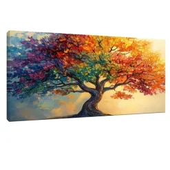 Quadri Moderni-Selezionato da Mazzolaluce Quadro albero della vita multicolor 77x143 cm stampa con decoro a rilievo