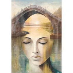 Quadri Moderni-Selezionato da Mazzolaluce Quadro anima femminile 60x90 particolari dorati cornice francese