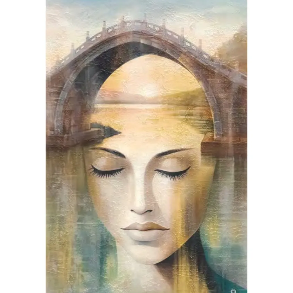 Quadri Moderni-Selezionato da Mazzolaluce Quadro anima femminile 60x90 particolari dorati cornice francese