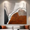 Quadri Moderni-Selezionato da Mazzolaluce Quadro astratto linea e materia 80x80 moderno dipinto a rilievo