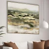 Quadri Moderni-Selezionato da Mazzolaluce Quadro astratto materico 100x100 moderno verde oro con cornice
