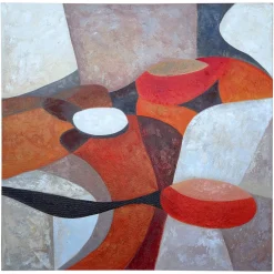 Quadri Moderni-Selezionato da Mazzolaluce Quadro astratto moderno danza di forme 80x80 cm dipinto su tela a rilievo