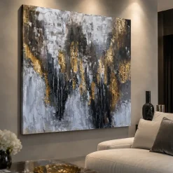 Quadri Moderni-Selezionato da Mazzolaluce Quadro astratto moderno materia di luce 80x80 cm dipinto a rilievo per salone