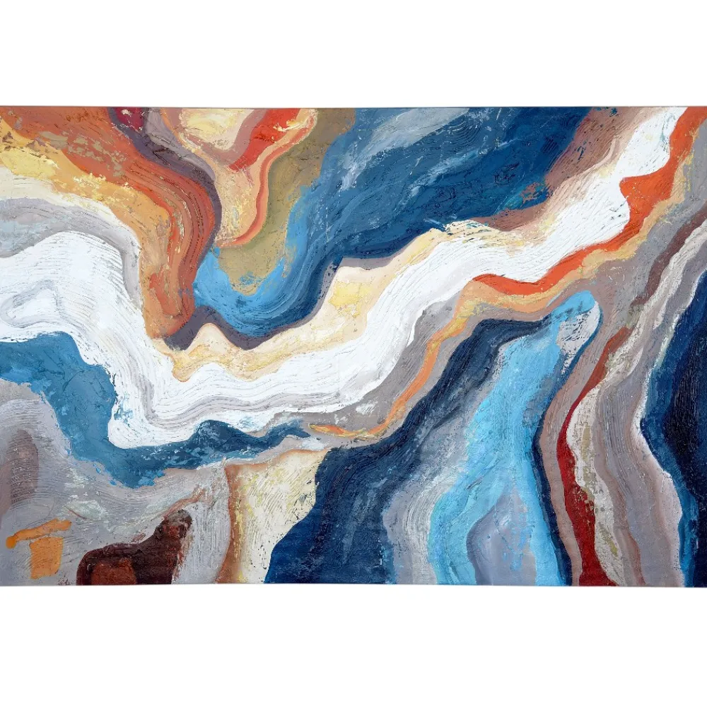 Quadri Moderni-Selezionato da Mazzolaluce Quadro astratto moderno onde di colore 100x150 cm dipinto materico a rilievo per soggiorno