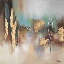 Quadri Moderni-Selezionato da Mazzolaluce Quadro astratto moderno oro 100x100 per soggiorno