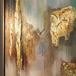 Quadri Moderni-Selezionato da Mazzolaluce Quadro astratto moderno oro 100x100 per soggiorno