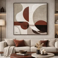 Quadri Moderni-Selezionato da Mazzolaluce Quadro astratto moderno tela materica con cornice 100x100