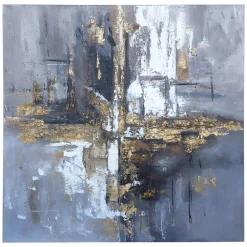 Quadri Moderni-Selezionato da Mazzolaluce Quadro astratto moderno tracce di luce 80x80 cm dipinto a rilievo