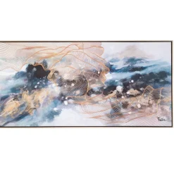 Quadri Moderni-Selezionato da Mazzolaluce Quadro astratto moderno 150x70 infinito cornice oro per soggiorno