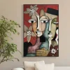 Quadri Moderni-Selezionato da Mazzolaluce Quadro astratto multicolore coppia donne 80x120 cm con cornice