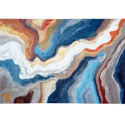 Quadri Moderni-Selezionato da Mazzolaluce Quadro astratto onde di colore 80x120 cm dipinto moderno materico per soggiorno