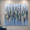 Quadri Moderni-Selezionato da Mazzolaluce Quadro astratto pioggia oro 80x80cm dipinto materico moderno quadrato