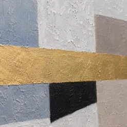 Quadri Moderni-Selezionato da Mazzolaluce Quadro astratto quadrato 100x100 cm cornice nera dipinto a mano