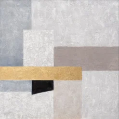 Quadri Moderni-Selezionato da Mazzolaluce Quadro astratto quadrato 100x100 cm cornice nera dipinto a mano