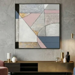 Quadri Moderni-Selezionato da Mazzolaluce Quadro astratto 100x100 cm cornice legno nero per salotto