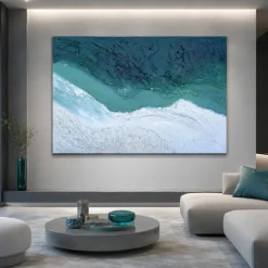 Quadri Moderni-Selezionato da Mazzolaluce Quadro astratto 100x150 cm moderno materico confine acqua