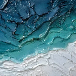 Quadri Moderni-Selezionato da Mazzolaluce Quadro astratto 100x150 cm moderno materico confine acqua