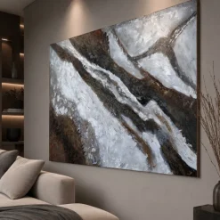 Quadri Moderni-Selezionato da Mazzolaluce Quadro astratto 100x150 cm segni nella pietra dipinto moderno materico