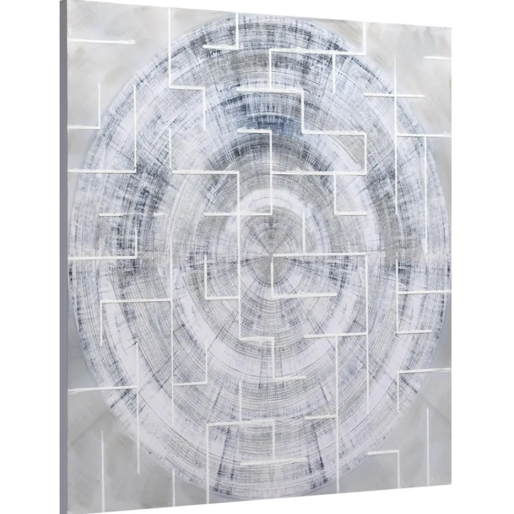 Quadri Moderni-Selezionato da Mazzolaluce Quadro astratto 100x100 dipinto azzurro grigio per soggiorno