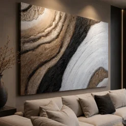 Quadri Moderni-Selezionato da Mazzolaluce Quadro astratto 100x150 tracce nella pietra dipinto moderno pittura a rilievo