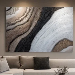 Quadri Moderni-Selezionato da Mazzolaluce Quadro astratto 100x150 tracce nella pietra dipinto moderno pittura a rilievo