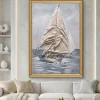 Quadri Moderni-Selezionato da Mazzolaluce Quadro barca a vela a rilievo cornice oro 68x98
