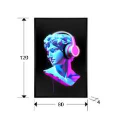 Quadri Moderni-Selezionato da Mazzolaluce Quadro busto con cuffie moderno luminoso led 120x80 cm