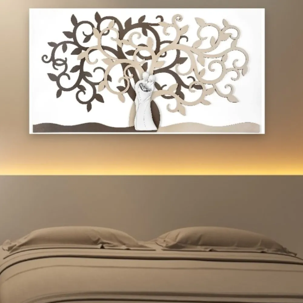 Capezzali-Bongelli Preziosi Quadro capezzale 80x43 sacra famiglia nocciola
