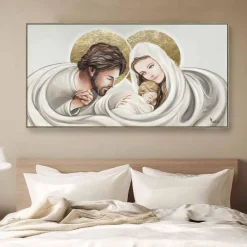 Capezzali-Selezionato da Mazzolaluce Quadro capezzale sacra famiglia per camera da letto 140x70 cm