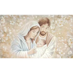 Capezzali-Selezionato da Mazzolaluce Quadro capezzale 120x70 sacra famiglia decorata abbraccio eterno
