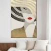 Quadri Moderni-Selezionato da Mazzolaluce Quadro con cornice 80x120 cm volto donna con cappello oro