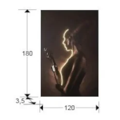 Quadri Moderni-Selezionato da Mazzolaluce Quadro con luce led profilo di donna 180x120 cm moderno luminoso fp