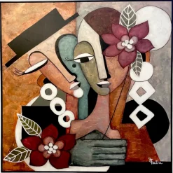 Quadri Moderni-Selezionato da Mazzolaluce Quadro coppia astratta 100x100 per soggiorno moderno