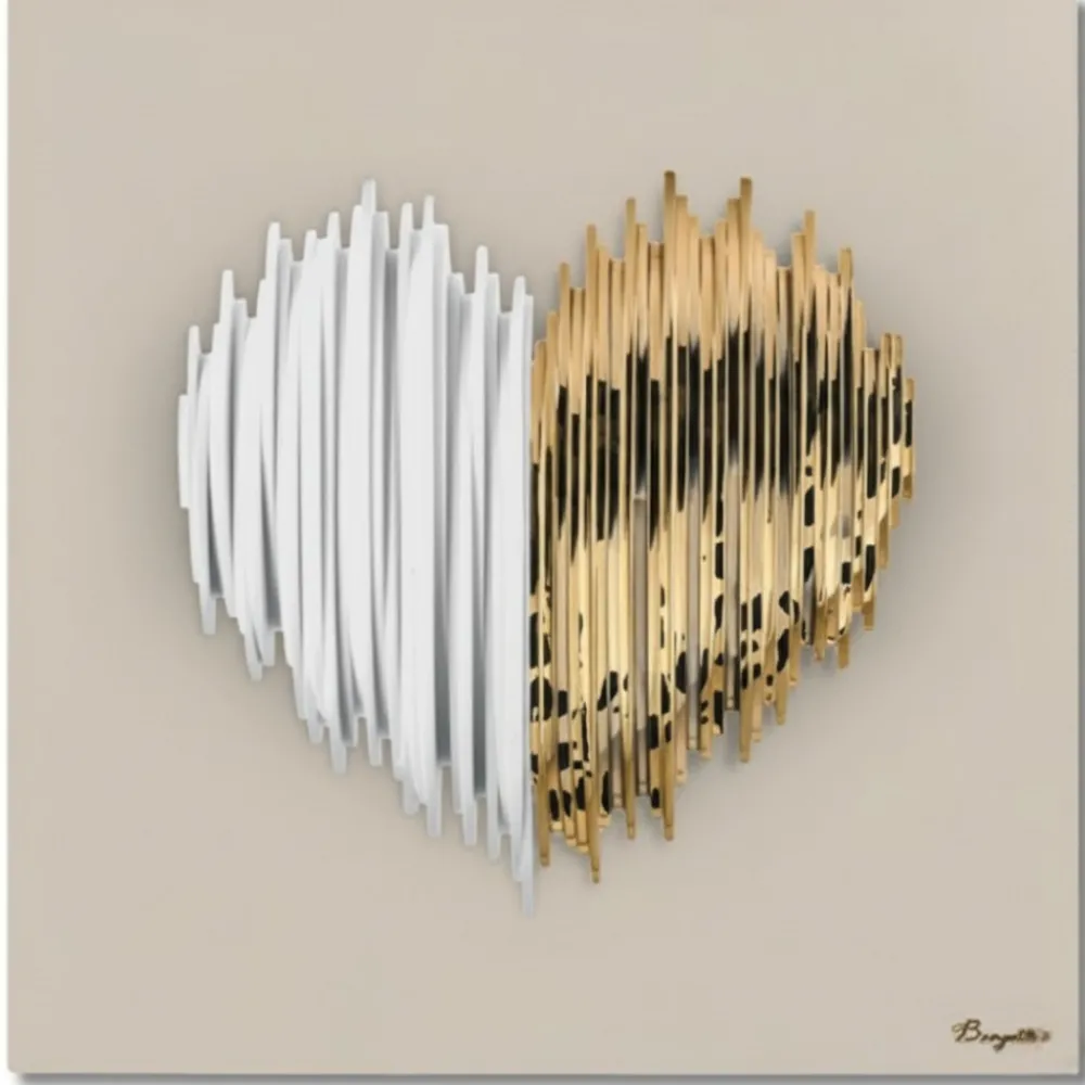 Quadri Moderni-Bongelli Preziosi Quadro 3d cuore stilizzato moderno 50x50