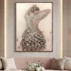 Quadri Moderni-Selezionato da Mazzolaluce Quadro donna floreale decorato a rilievo 92x122 conc ornice