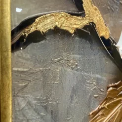 Quadri Moderni-Selezionato da Mazzolaluce Quadro floreale avorio oro 150x75cm decoro resina lucido cornice oro