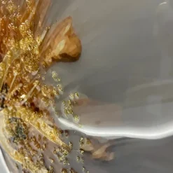 Quadri Moderni-Selezionato da Mazzolaluce Quadro floreale moderno 150x75 in resina decorata cornice oro