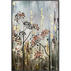 Quadri Moderni-Selezionato da Mazzolaluce Quadro floreale 80x120 cm con cornice nera colori caldi