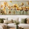 Quadri Moderni-Selezionato da Mazzolaluce Quadro floreale 140x70 fiori di campo gialli cornice oro