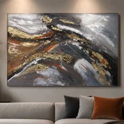 Quadri Moderni-Selezionato da Mazzolaluce Quadro impulso astratto moderno 80x120 cm dipinto a rilievo materico