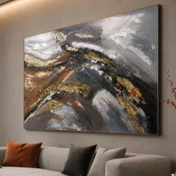 Quadri Moderni-Selezionato da Mazzolaluce Quadro impulso astratto moderno 80x120 cm dipinto a rilievo materico