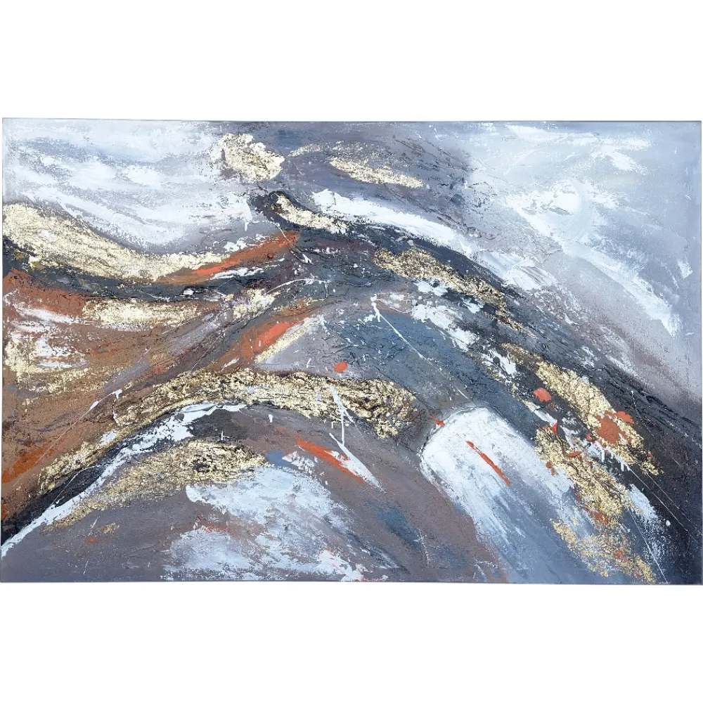 Quadri Moderni-Selezionato da Mazzolaluce Quadro impulso astratto moderno 80x120 cm dipinto a rilievo materico