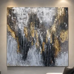 Quadri Moderni-Selezionato da Mazzolaluce Quadro materia di luce 120x120 cm astratto moderno dipinto a rilievo