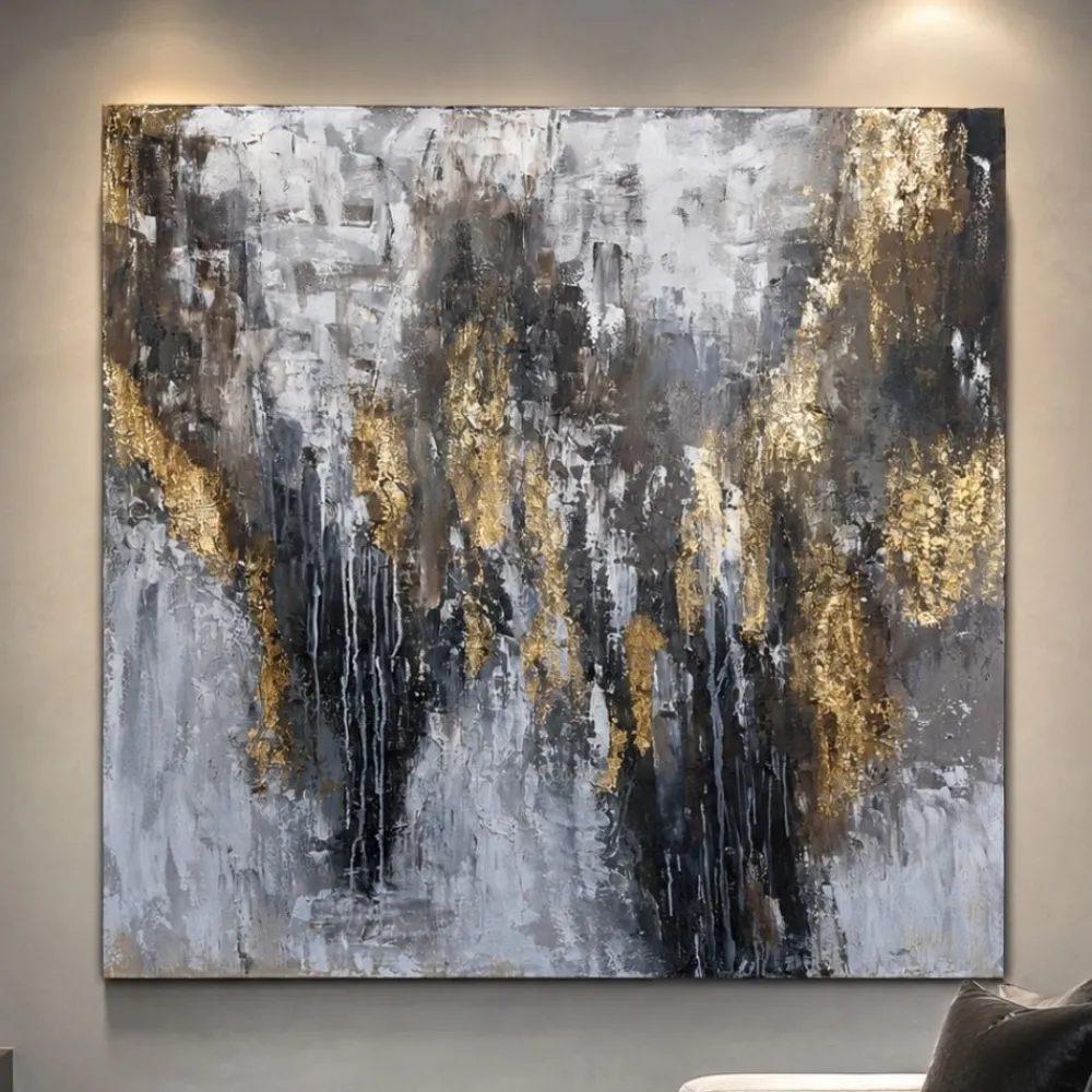 Quadri Moderni-Selezionato da Mazzolaluce Quadro materia di luce 120x120 cm astratto moderno dipinto a rilievo