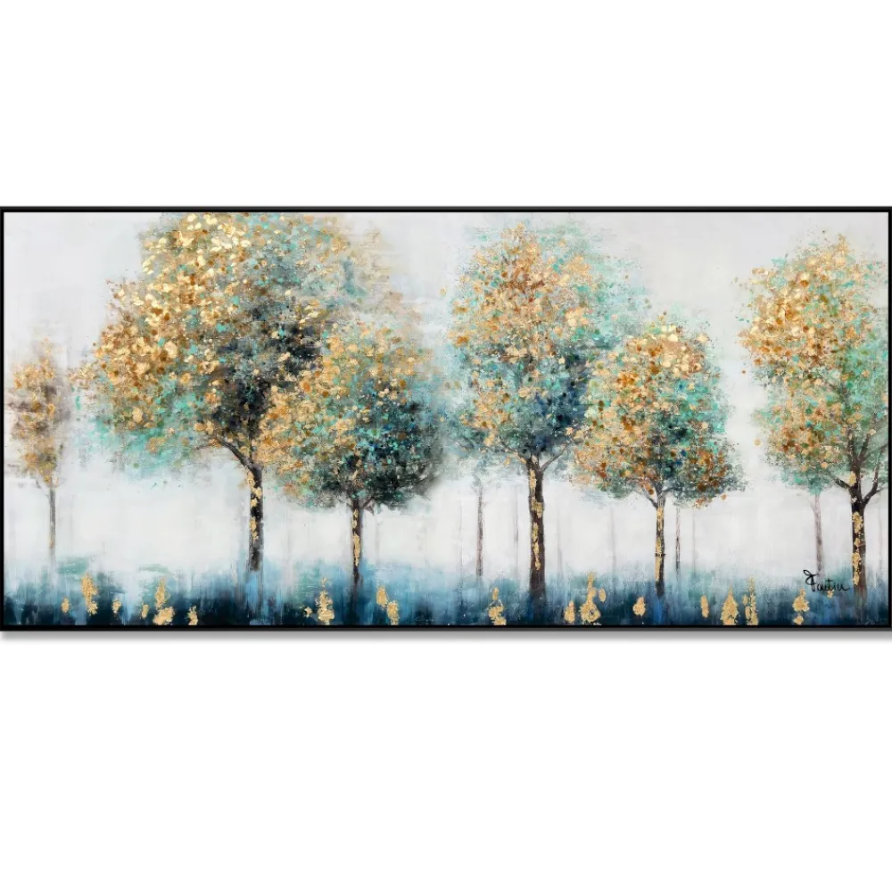 Quadri Moderni-Selezionato da Mazzolaluce Quadro moderno con cornice nera 150x70 cm foresta decorata