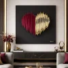 Quadri Moderni-Bongelli Preziosi Quadro moderno cuore stilizzato 50x50 bero rosso oro